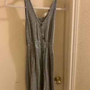 Striped Sleeveless Dress with Button Detail, no size listed but fits as S